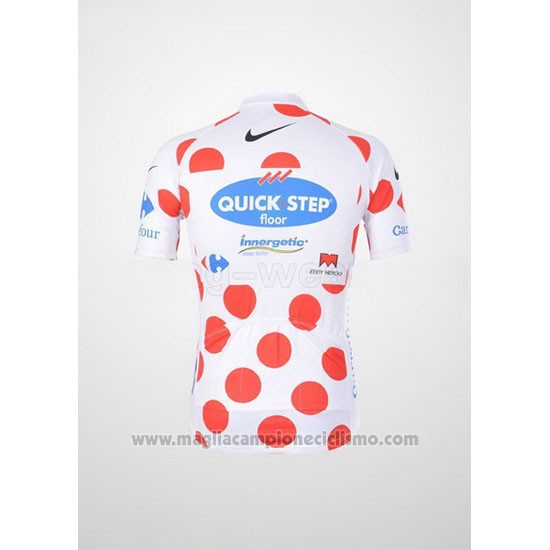 2010 Abbigliamento Ciclismo Quick Step Floor Lider Rosso e Bianco Manica Corta e Salopette